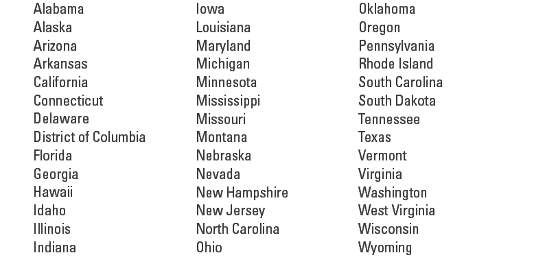 42 States Chose to Use FEDVIP